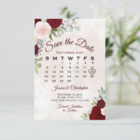 Rosa und Rote Rosen Elegante Hochzeitsskalender Bo