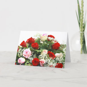 Rosa und Rote Rosen Karte