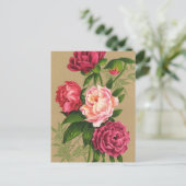 Rosa und Rote Rosen Postkarte (Stehend Vorderseite)