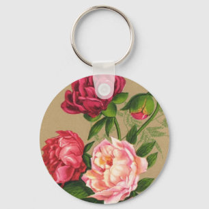 Rosa und Rote Rosen Schlüsselanhänger