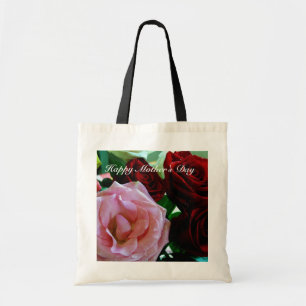 rosa und rote Rosenblüten Tragetasche