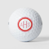 Rosa und rote Skala, drei Buchstaben Monogramm Golfball (Vorderseite)