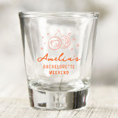 Rosa und Rote Sketch Bachelorette Wochenende Party Schnapsglas