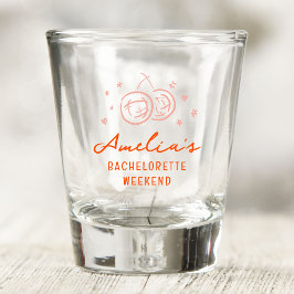 Rosa und Rote Sketch Bachelorette Wochenende Party Schnapsglas