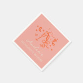 Rosa und Rote Sketch Bachelorette Wochenende Party Serviette (Ecke)