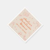 Rosa und Rote Sketch Bachelorette Wochenende Party Serviette (Ecke)