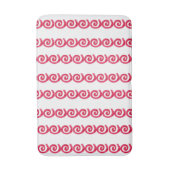 Rosa und rote Spiralmuster auf Weiß Badematte (Vorderseite Vertikal)