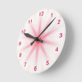 Rosa und rote Sternenmauer Runde Wanduhr (Winkel)