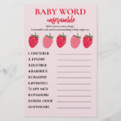 Rosa und rote Strawberry Baby Word entwirren Spiel Flyer (Vorne)