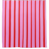 Rosa und rote Streifen Duschvorhang (Vorderseite)