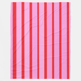 Rosa und rote Streifen Fleecedecke