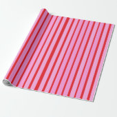Rosa und rote Streifen Geschenkpapier (Ungerollt)