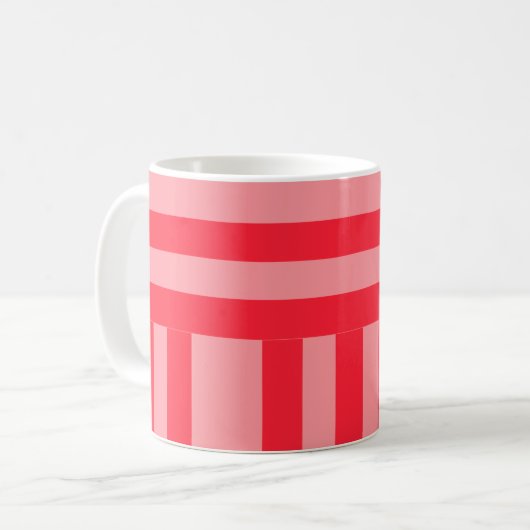 Rosa und rote Streifen Kaffeetasse (Vorderseite Links)