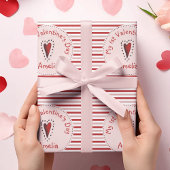 Rosa und rote Streifen mein erstes ValentinBaby Geschenkpapier