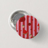 Rosa und rote Streifen mit einem fruchtigen Muster Button (Vorne & Hinten)