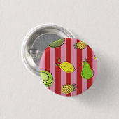 Rosa und rote Streifen mit Fruchtmuster Button (Vorne & Hinten)