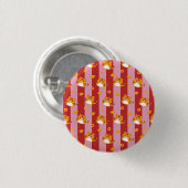 Rosa und rote Streifen mit Katzenmuster Button (Vorne & Hinten)