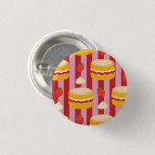 Rosa und rote Streifen mit Kuchenmuster Button (Vorne & Hinten)