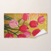 Rosa und rote Tulip-Anordnung Badhandtuch Set (Handtuch)