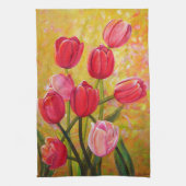 Rosa und rote Tulip-Anordnung Geschirrtuch (Vertikal)