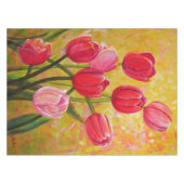 Rosa und rote Tulip-Anordnung Tischdecke (Vorderseite (Horizontal))