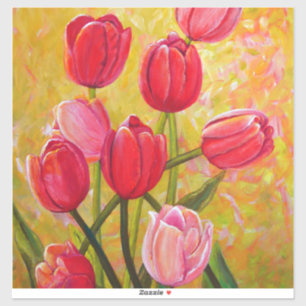 Rosa und rote Tulips Aufkleber