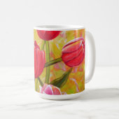 Rosa und rote Tulips Kaffeetasse (VorderseiteRechts)
