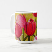 Rosa und rote Tulips Kaffeetasse (Vorderseite Links)