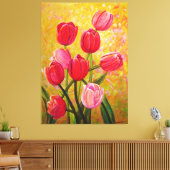 Rosa und rote Tulips Leinwanddruck (Insitu (Wohnzimmer))