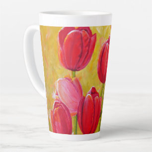 Rosa und rote Tulips Milchtasse