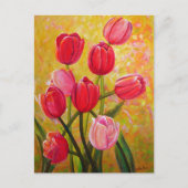 Rosa und rote Tulips Postkarte (Vorderseite)