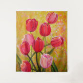 Rosa und rote Tulips Wandteppich (Vorderseite)