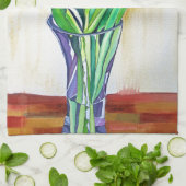 Rosa und rote Tulpen Aquarellkunst Küchentuch (Gefaltet)