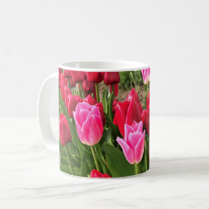 Rosa und rote Tulpen Kaffeetasse