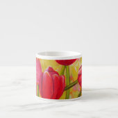 Rosa und rote Tulpen Stillleben Gemälde Espressotasse (Vorderseite)