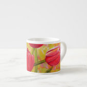 Rosa und rote Tulpen Stillleben Gemälde Espressotasse (Vorderseite Rechts)