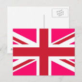 Rosa und Rote Union Jack Postkarte (Vorne/Hinten)