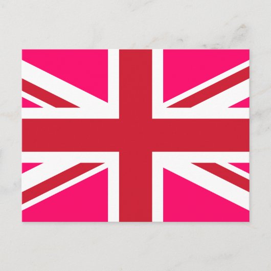 Rosa und Rote Union Jack Postkarte (Vorderseite)