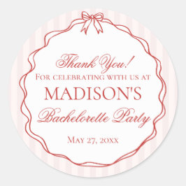 Rosa und rote Unterwäsche-Partygastgeschenke für d Runder Aufkleber