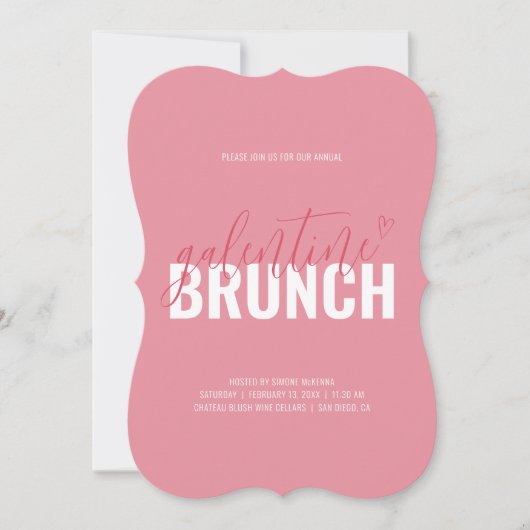 Rosa und Rote Valentin feiern Einladung (Vorderseite)