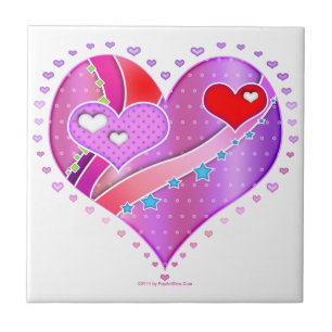Rosa und rote Valentine-Herz-Keramik-Fliese Fliese