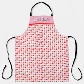 Rosa und Rote Valentine Herzmuster Individuelle Na Schürze (Vorderseite)