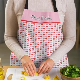 Rosa und Rote Valentine Herzmuster Individuelle Na Schürze