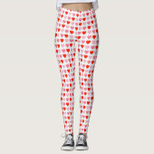 Rosa und rote Valentine Liebe Herzmuster Leggings (Vorderseite)