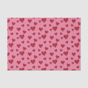Rosa und rote Valentins-Liebesherzen Decoupage Seidenpapier