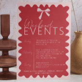 Rosa und Rote Wave Bachelorette Wochenendreise Einladung