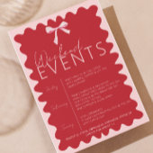 Rosa und Rote Wave Bachelorette Wochenendreise Einladung