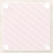 Rosa und rote Weihnachts-Candy-Cane-Streifen Glasuntersetzer (Rückseite)