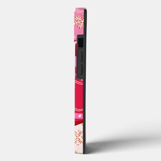 Rosa und rote Weihnachtsbaumchen Case-Mate iPhone Hülle (Rückseite / Links)