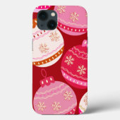 Rosa und rote Weihnachtsbaumchen Case-Mate iPhone Hülle (Rückseite)